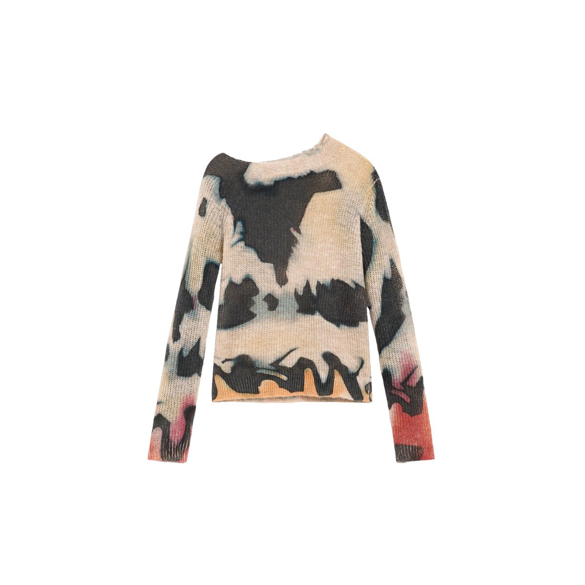 Pull imprimé tie and dye jaune, DESIGUAL