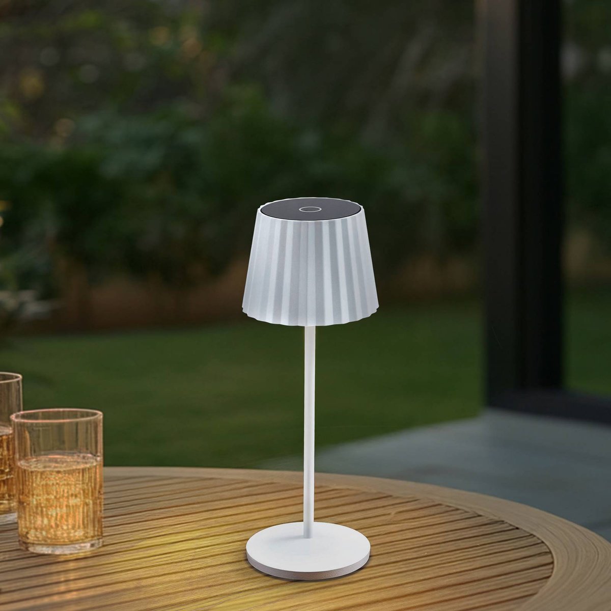 Luminaire de terrasse en aluminium moderneLED blanc mat, LINDBY