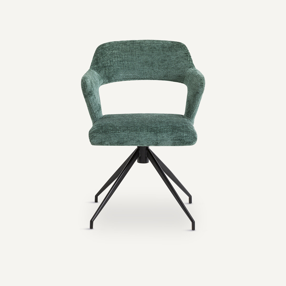 Fauteuil de table pivotant chenille flammée, Asyar vert cèdre, AM.PM