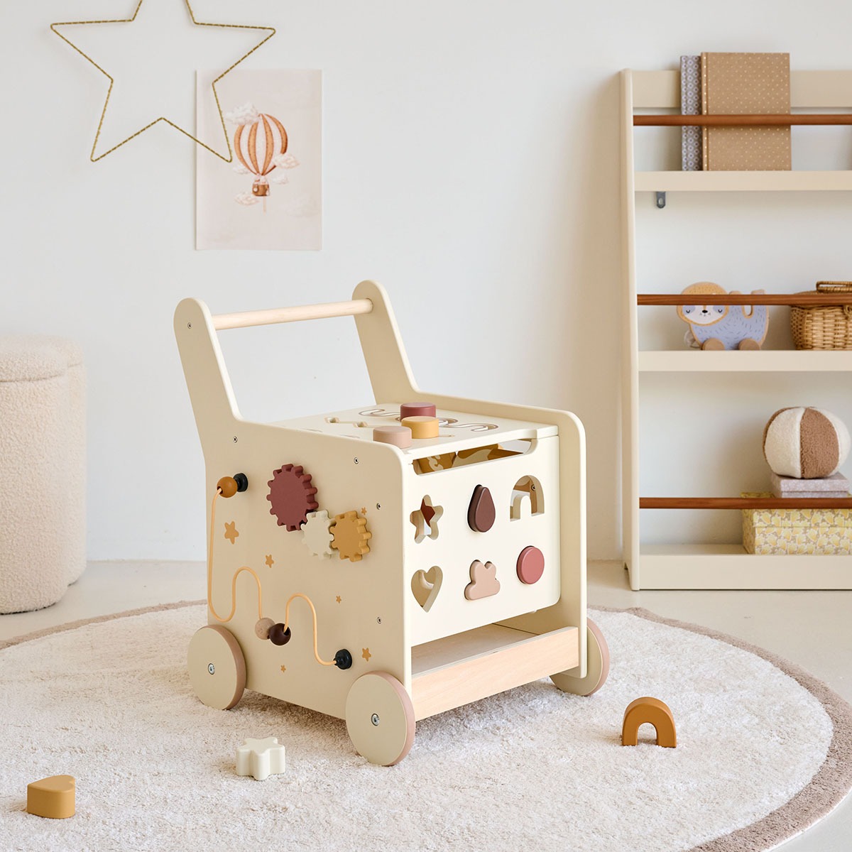 Chariot de marche en bois «Étoile» ETOILE naturel, PETITE AMELIE