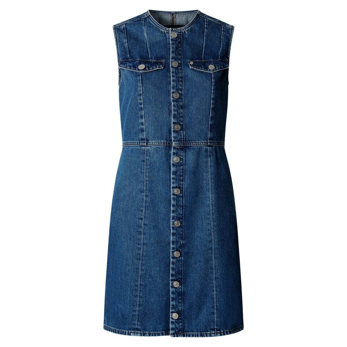 Robe Courte Coupe Slim En Denim 12 oz bleu rigide denim, PEPE JEANS