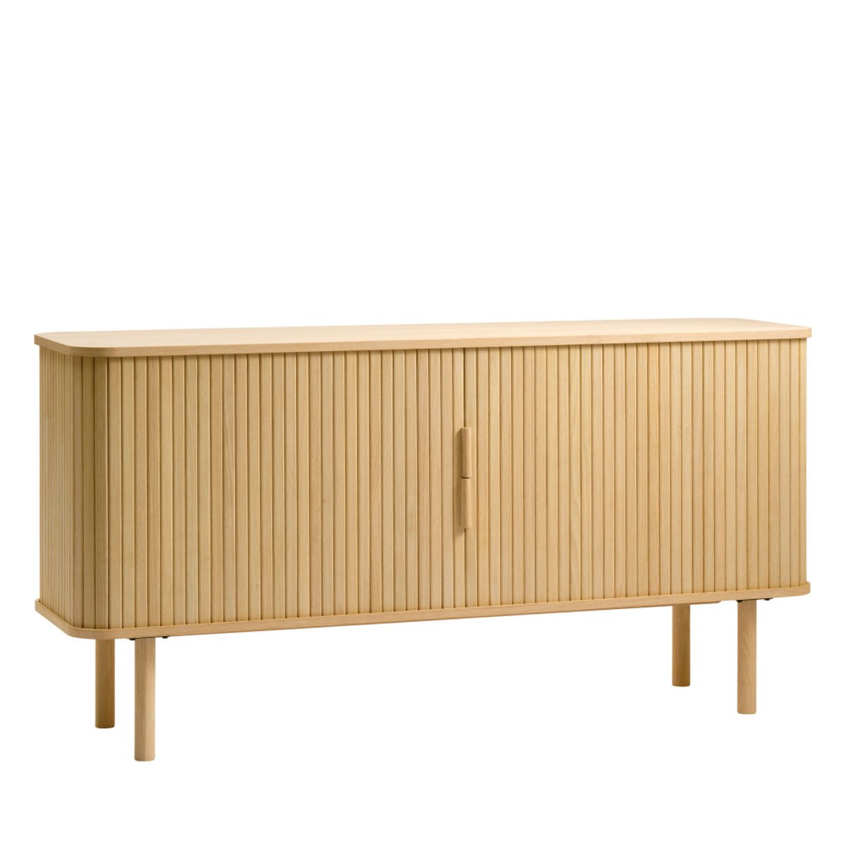 Buffet aux portes coulissantes en bois strié L160cm- CALLAN bois clair, DRAWER