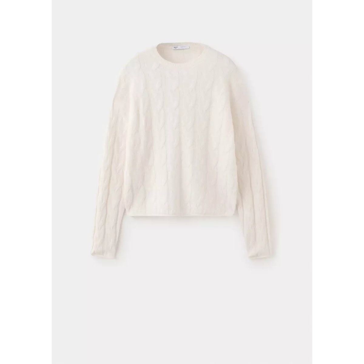 Pull-over maille tressée beige, MANGO TEEN