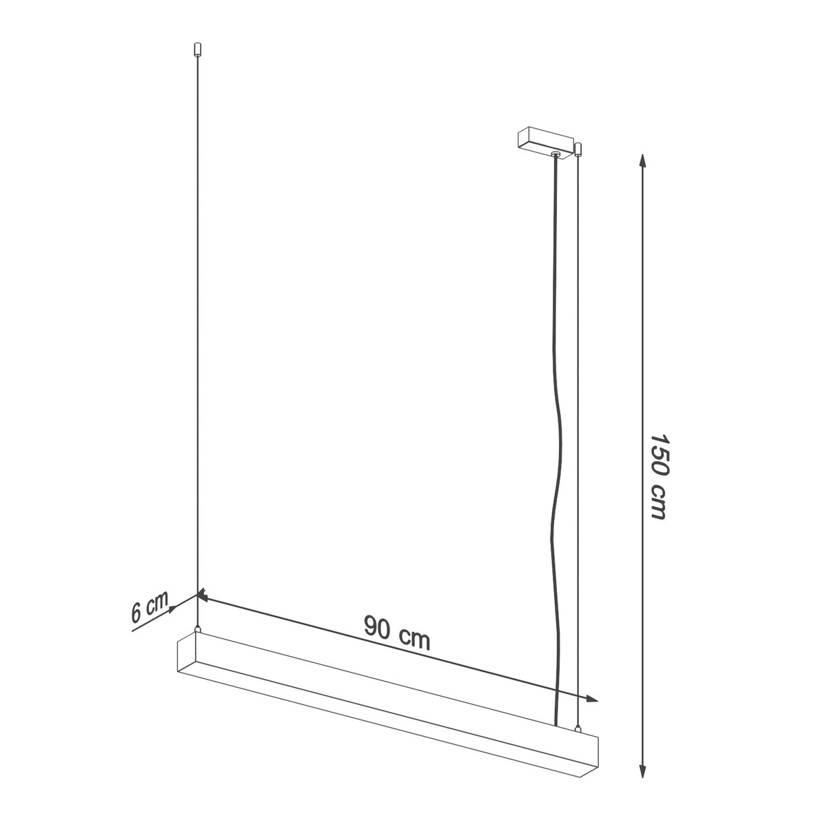 Suspension Aluminium Noir LED 1 Pinne noir, EDEN