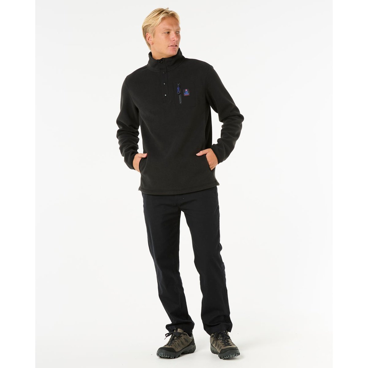 Sweat col rond Polaire SEARCH noir, RIP CURL