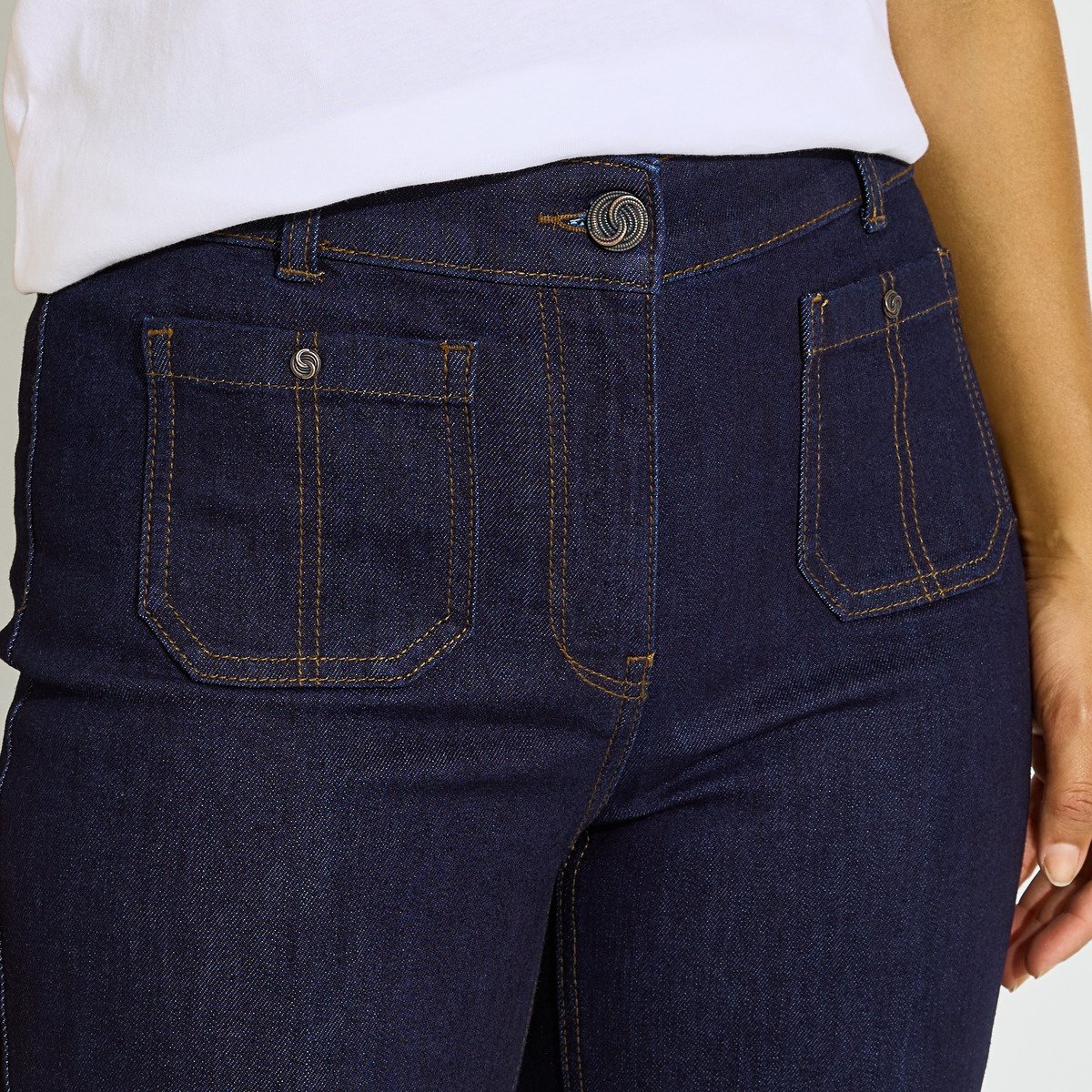 Jean flare GENOVA F02 bleu brut, GRAIN DE MALICE