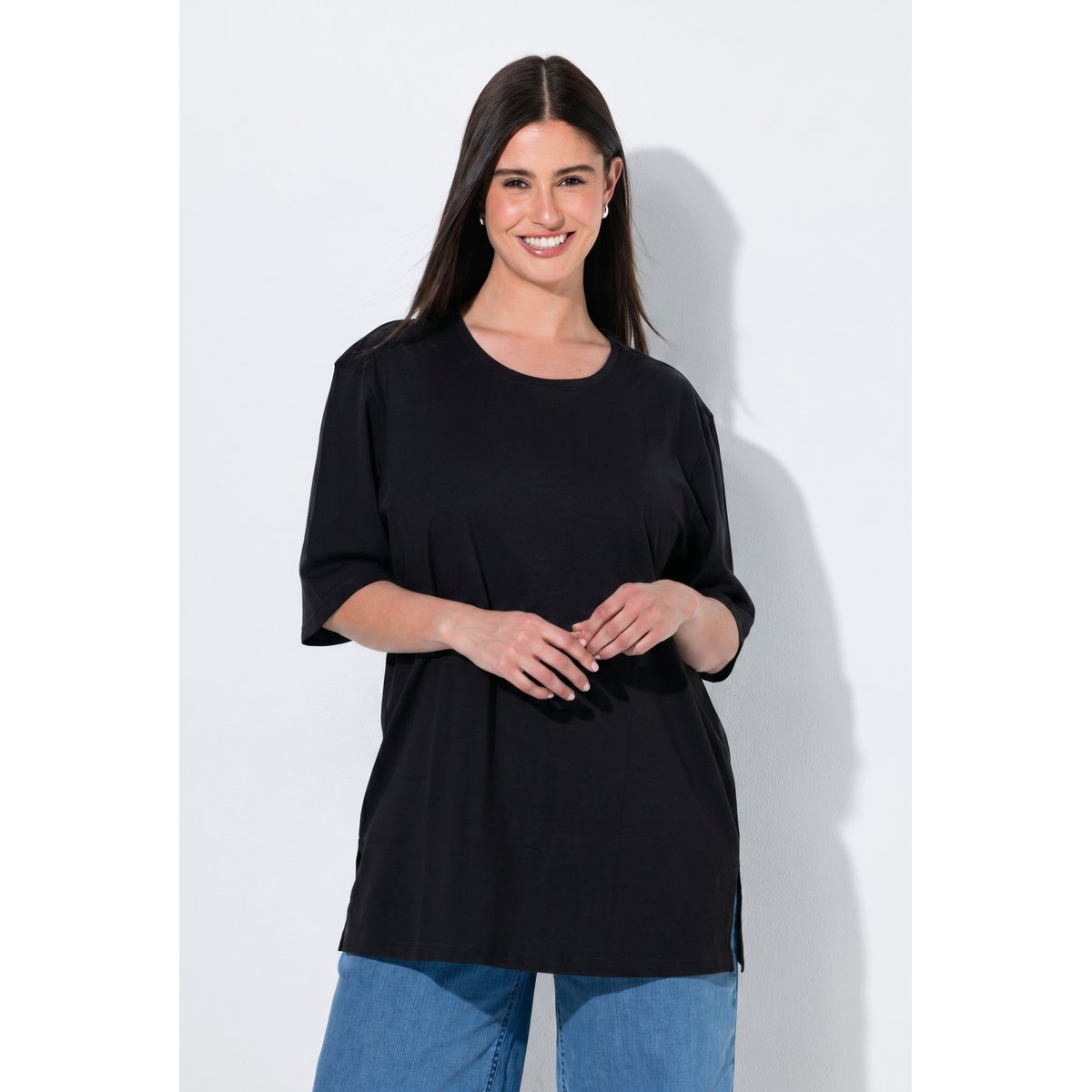 T-shirts en lot de 2 noir, ULLA POPKEN