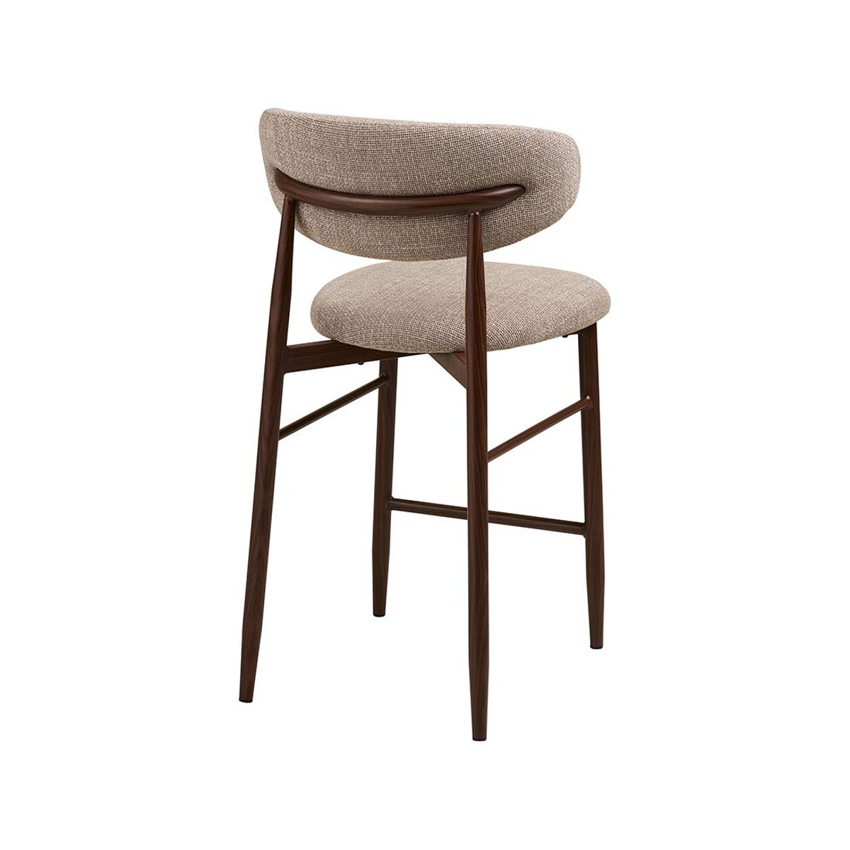 Lot de 2 tabourets en tissu texturé, EDDIE marron / beige, BEST MOBILIER
