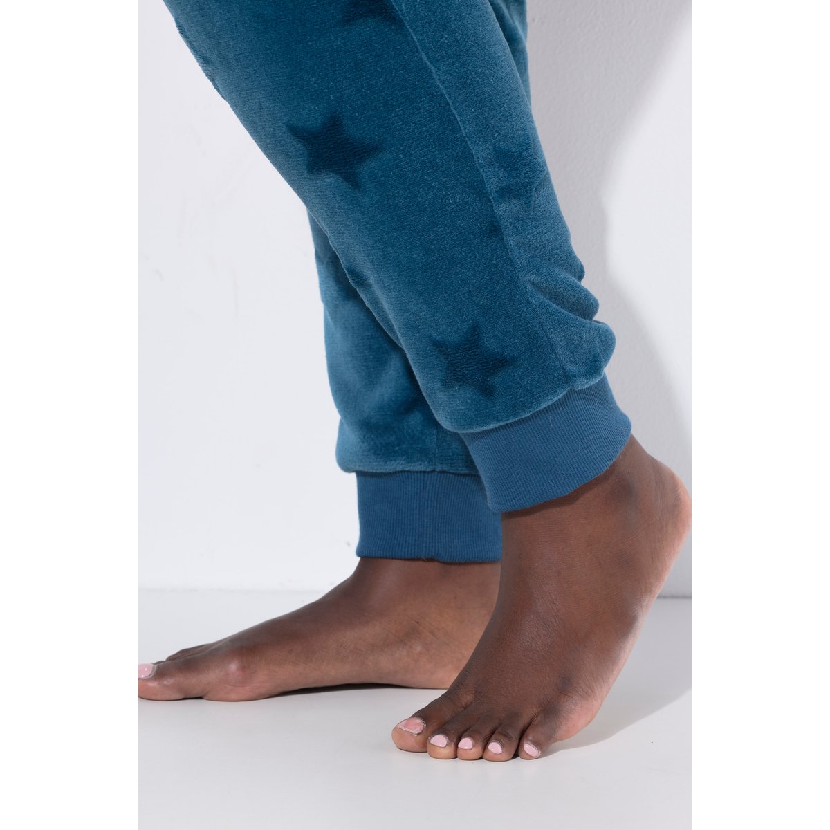 Pantalon homewear, étoiles texturées pétrol, ULLA POPKEN