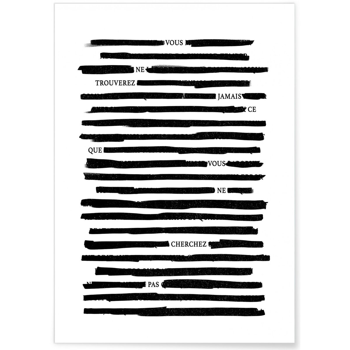 Affiche 'Vous ne trouverez...' blanc, L'AFFICHERIE
