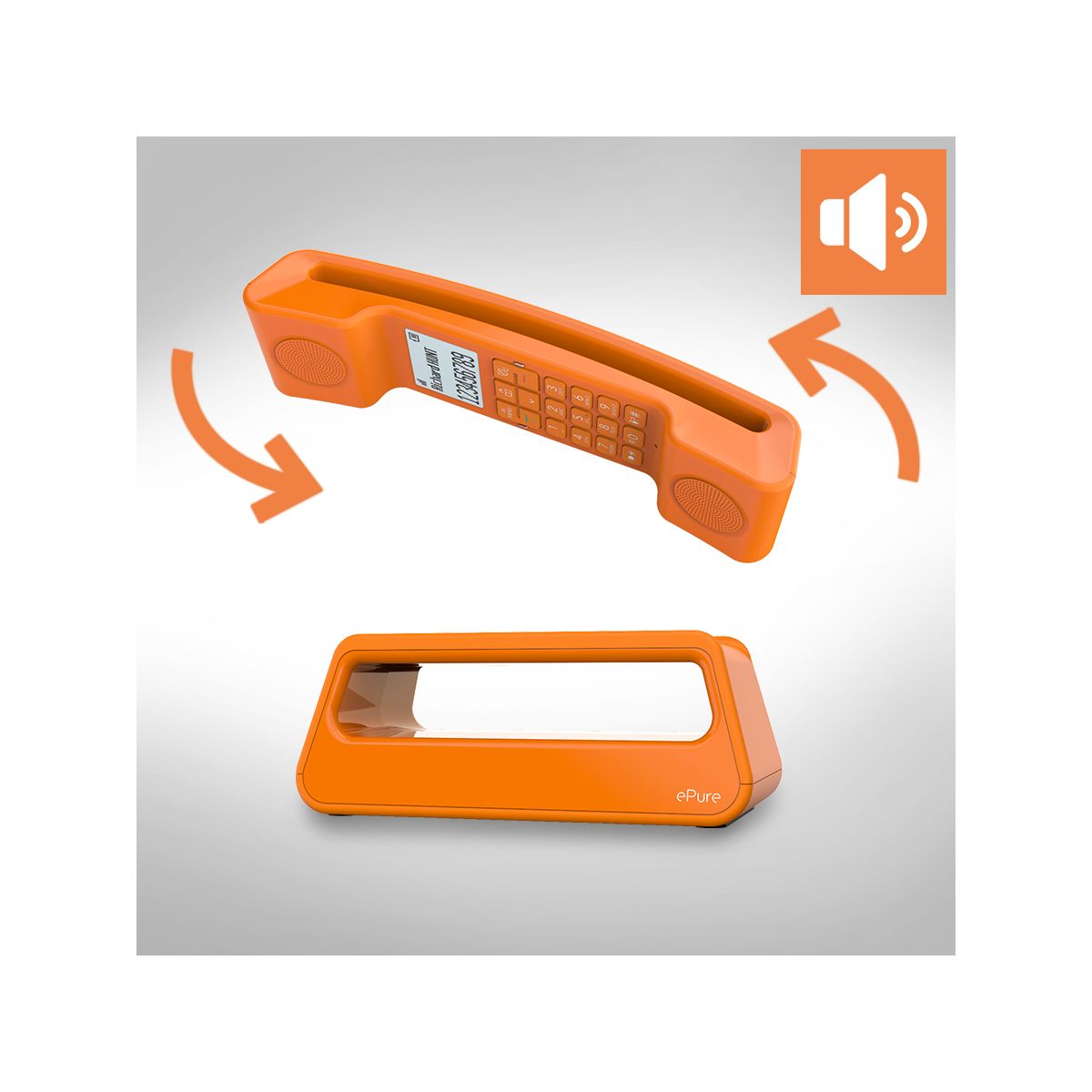 Téléphone sans fil ePure Iconic Orange couleur unique, ALCATEL