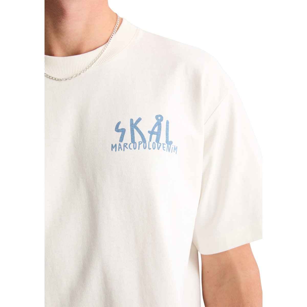 T-shirt ample avec impression dans le dos blanc, MARC O’POLO DENIM