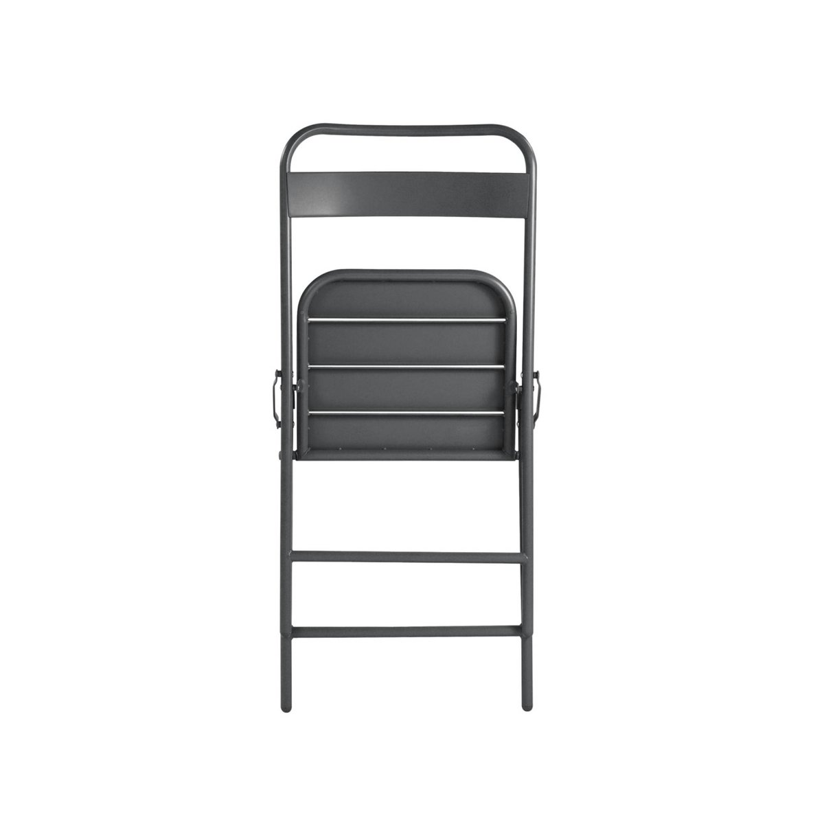 Chaise de jardin pliante acier (lot de 4) AMÉLIA anthracite, SWEEEK