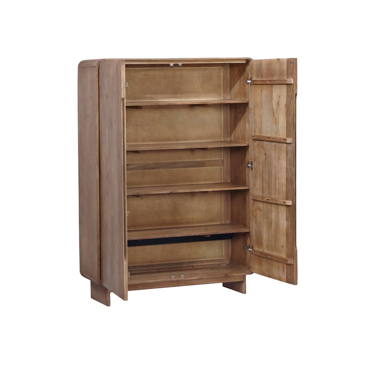 Armoire 2 portes en bois de manguier ALMA bois clair, MADE IN MEUBLES
