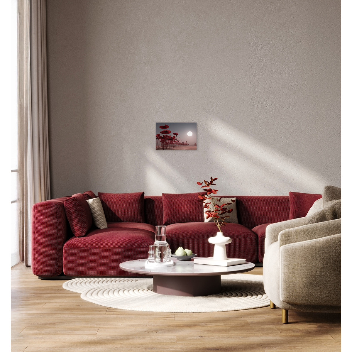 Tableau Sur Toile Douceur Végétale ILLUSION tableaux sur toile-rouge, CEANOTHE