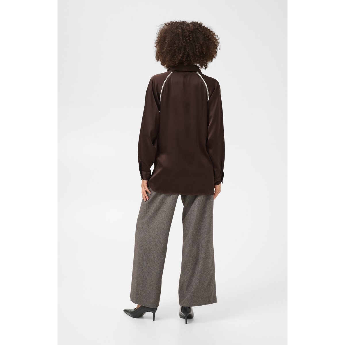 Chemise à manches longues marron coffee bean, CULTURE