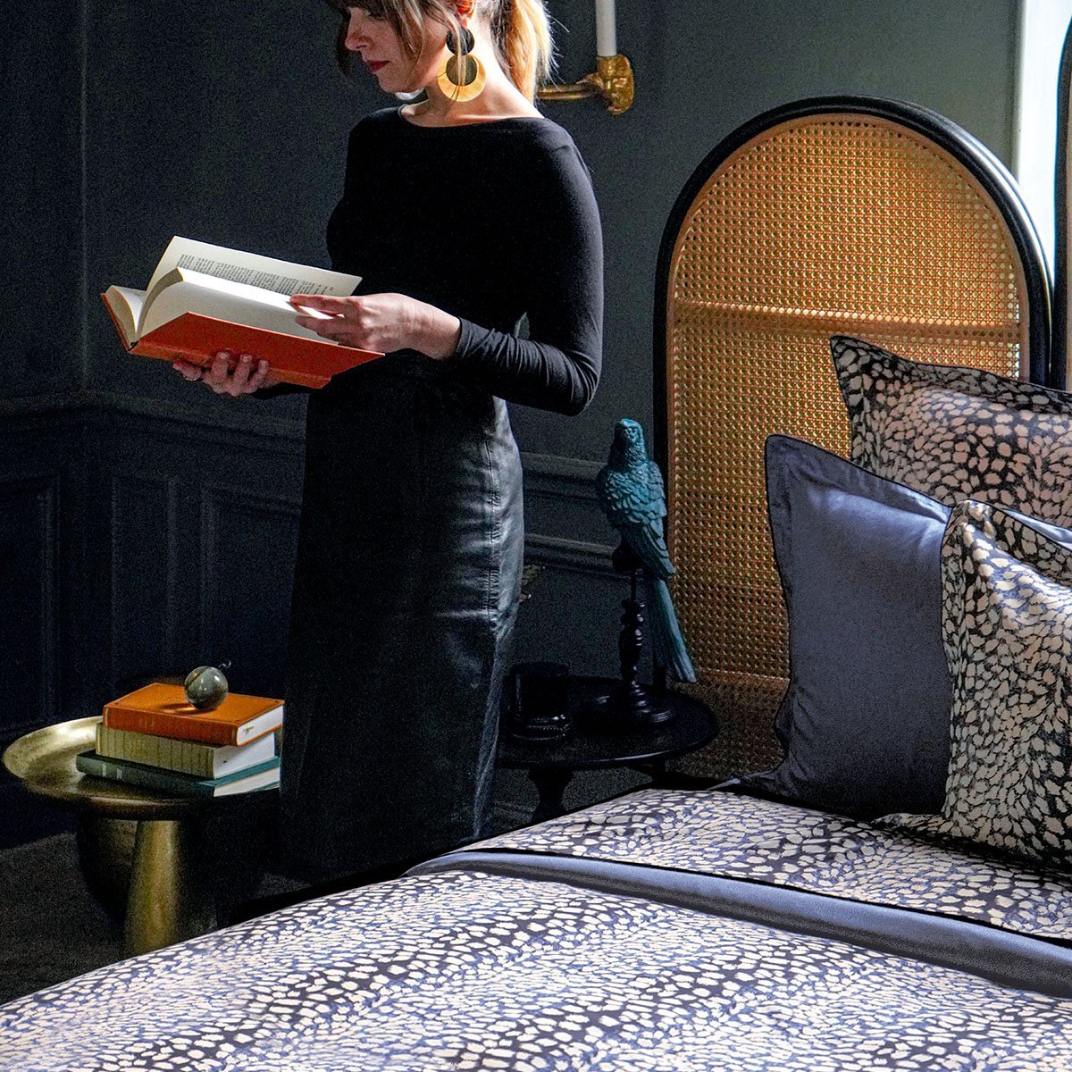 Drap Plat IMAGINAIRE bleu nuit, ANNE DE SOLENE