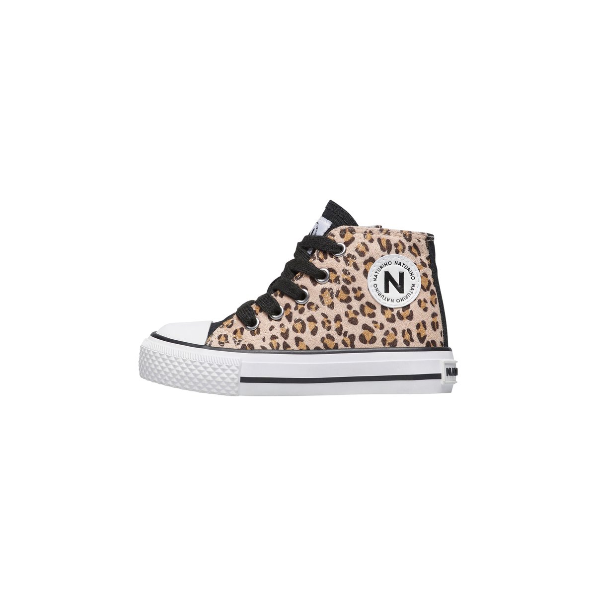 Baskets en tissu imprimé leopard YLFAS. beige-noir, NATURINO