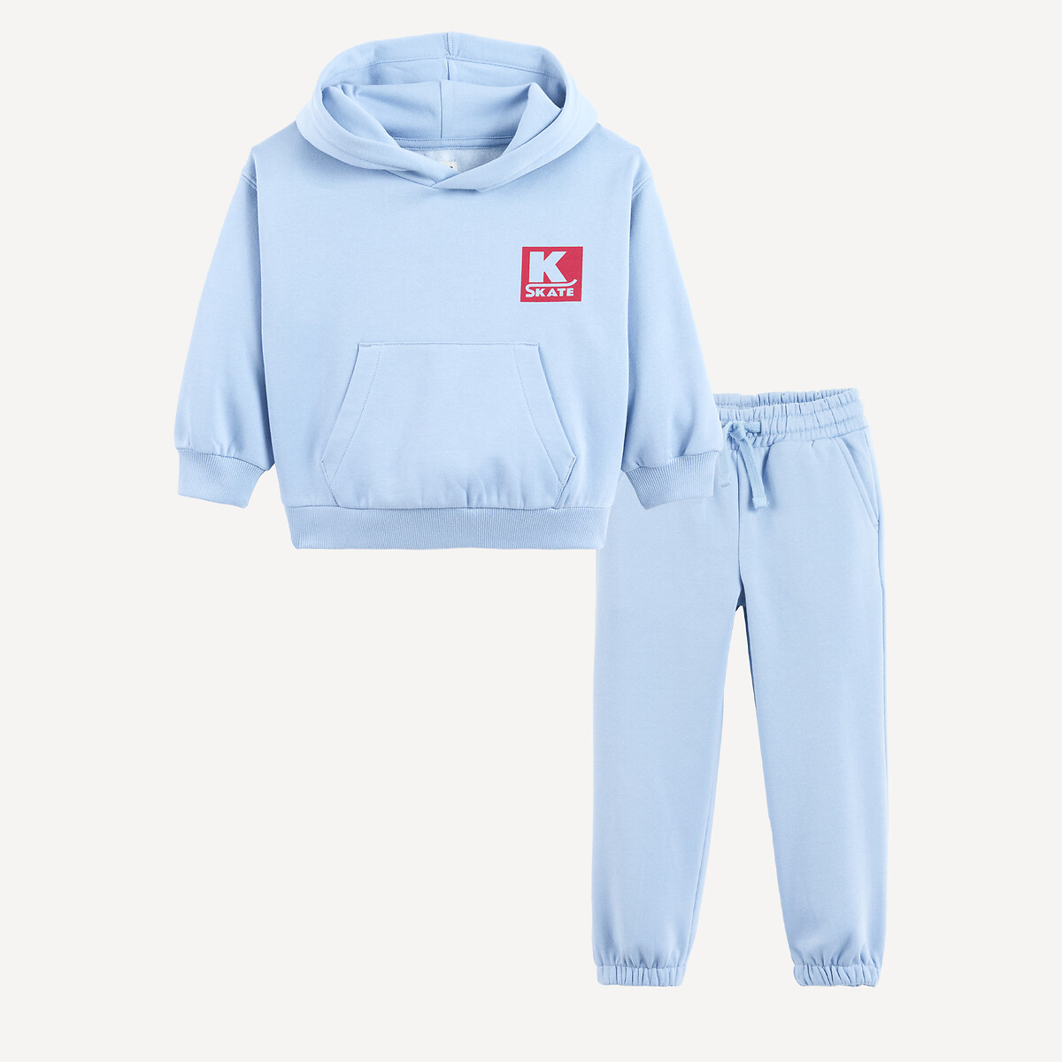 Ensemble 2 pièces, sweat à capuche et pantalon de jogging, en molleton bleu, LA REDOUTE COLLECTIONS