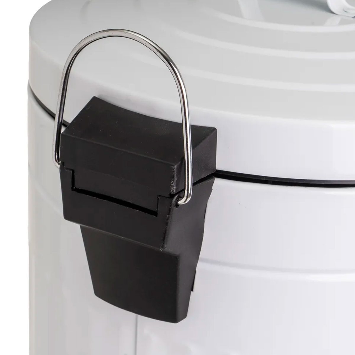 Poubelle de cuisine rétro en métal blanc 20L blanc, WADIGA