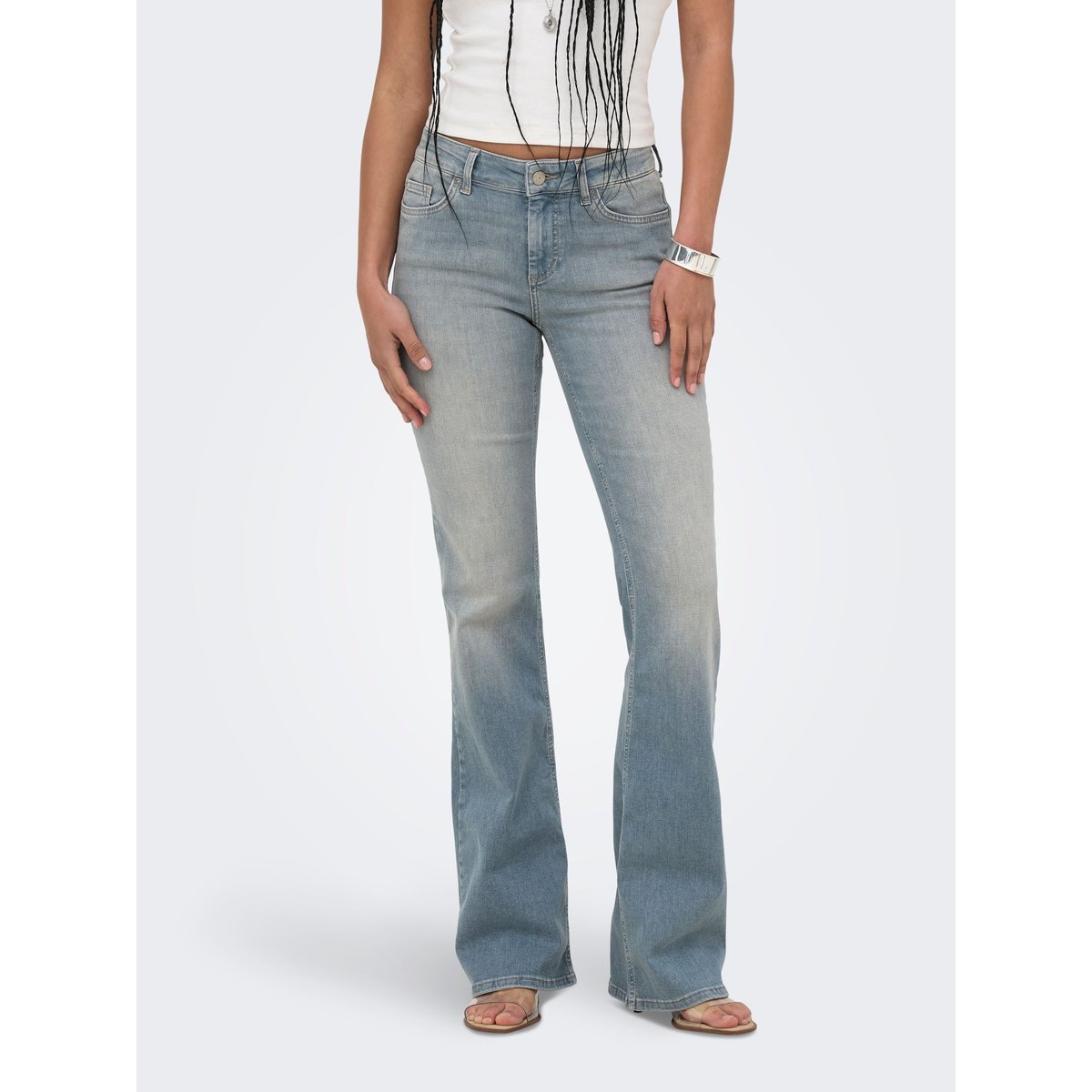 Jean Flared special blue grey denim, ONLY