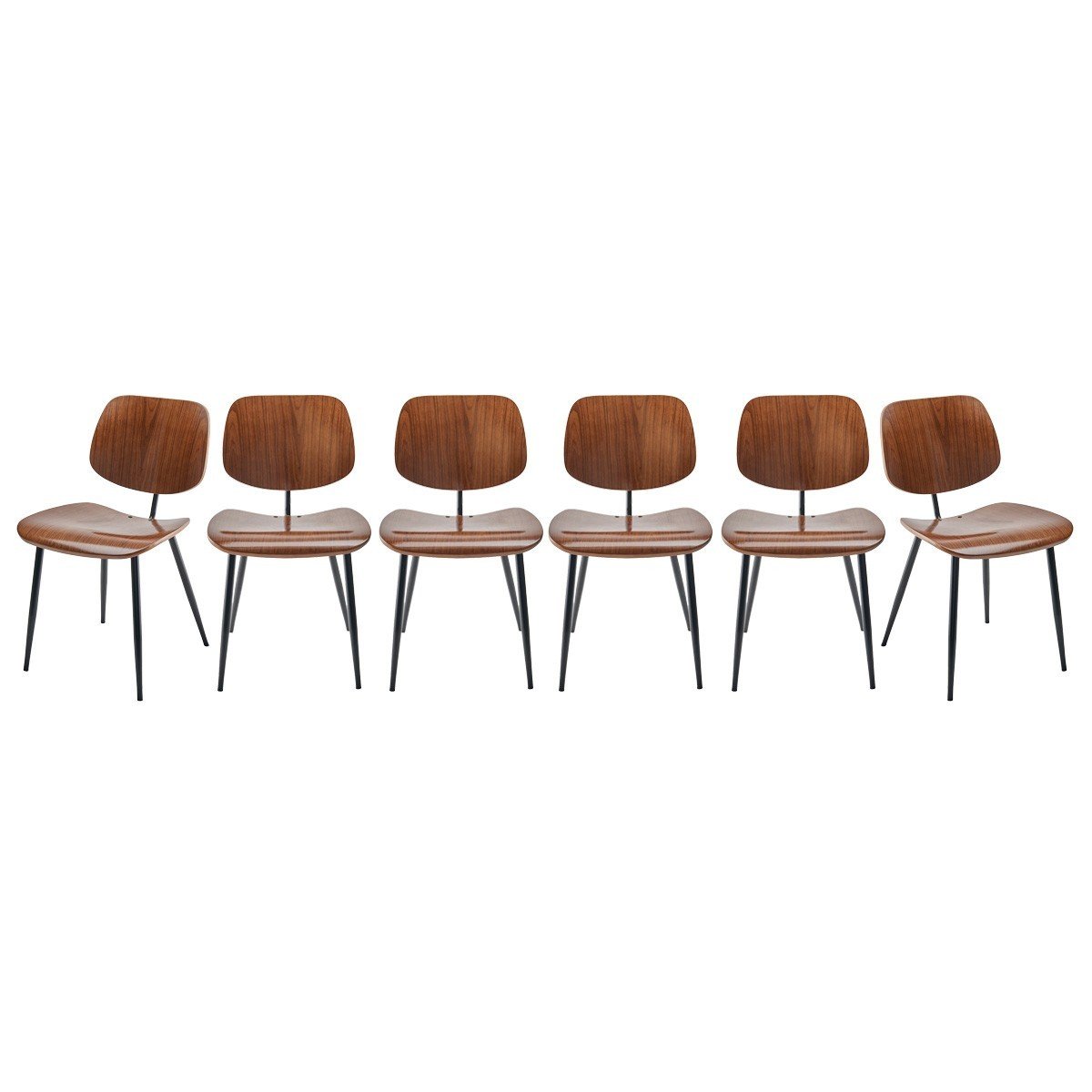 Lot de 6 Chaises finition noyer OLYMPIA bois foncé, SIGNATURE