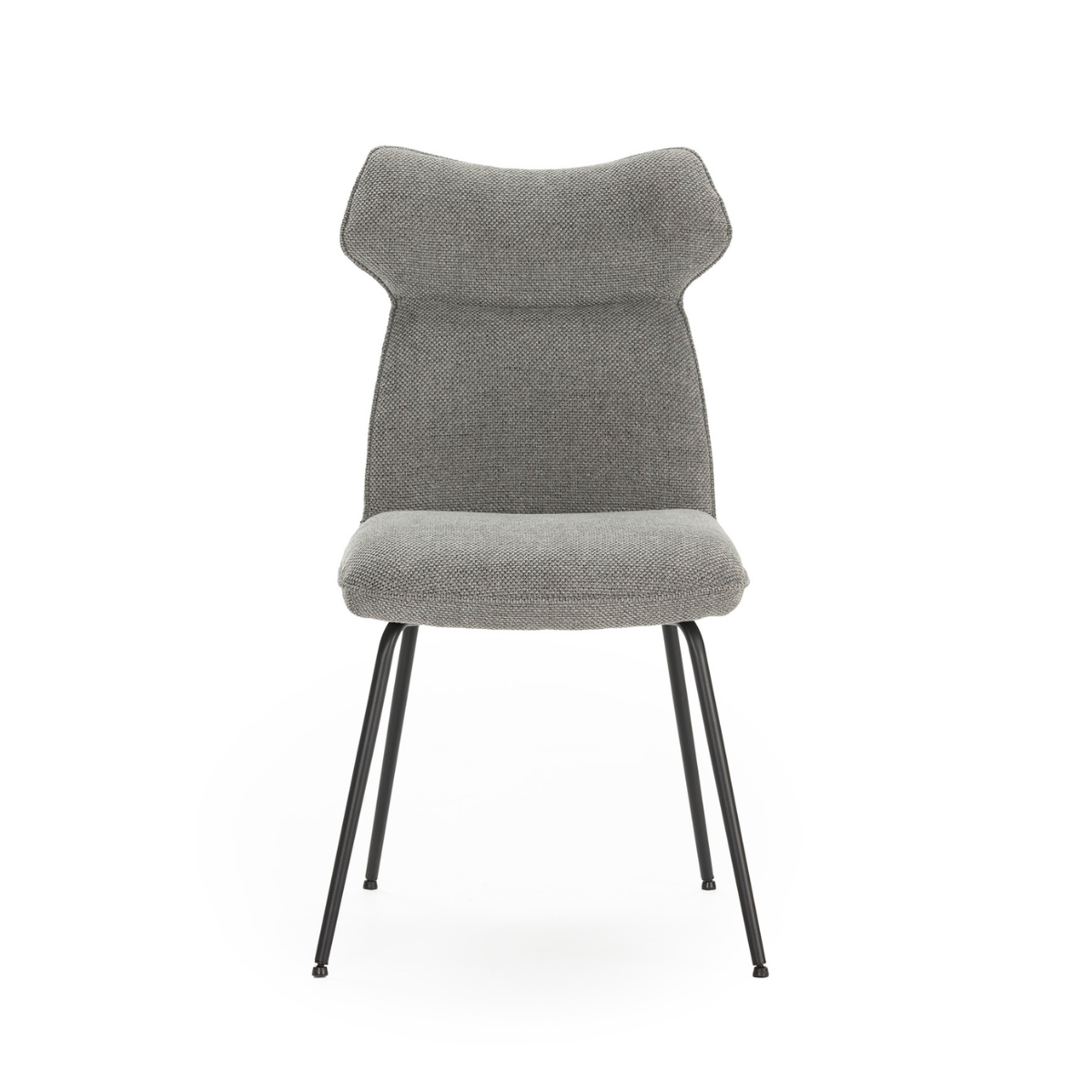 Lot de 2 chaises en tissu avec pieds en métal noir L47 cm - DARA gris, CALICOSY