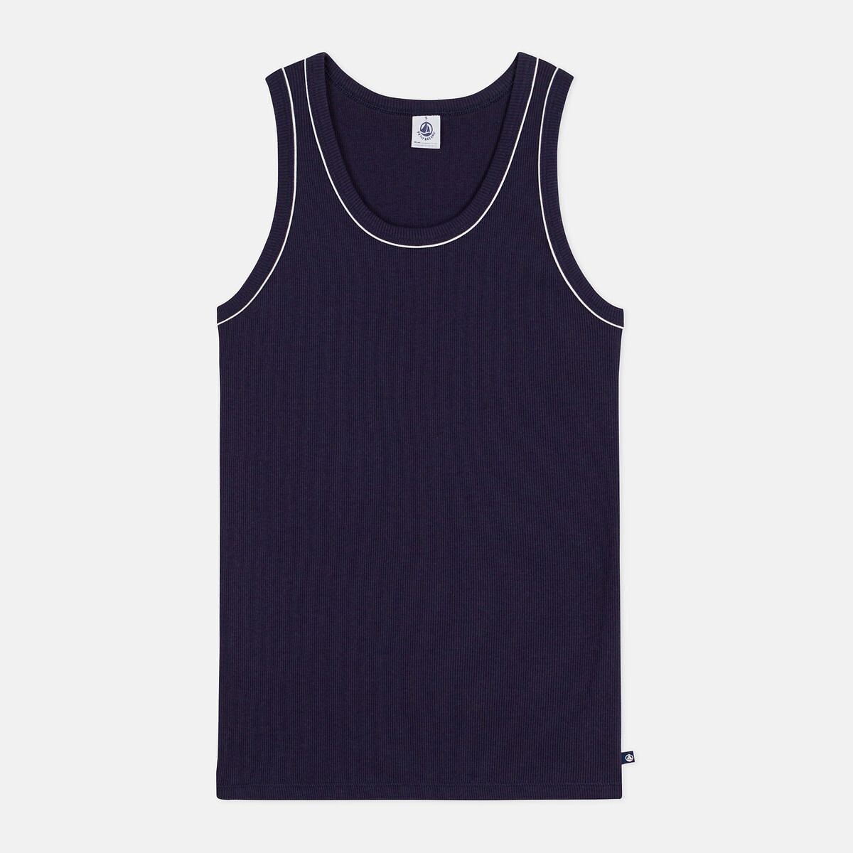 Tanktop met ronde hals marine , PETIT BATEAU