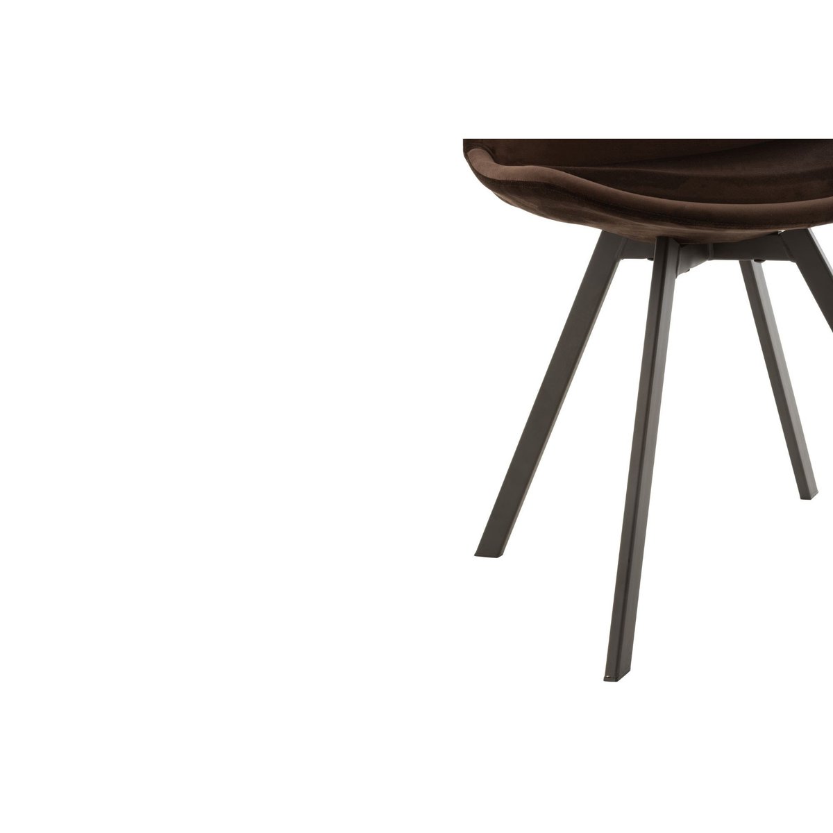 Chaises scandinaves en métal et velours (lot de 2) - ELENE marron, HELLIN, DEPUIS 1862