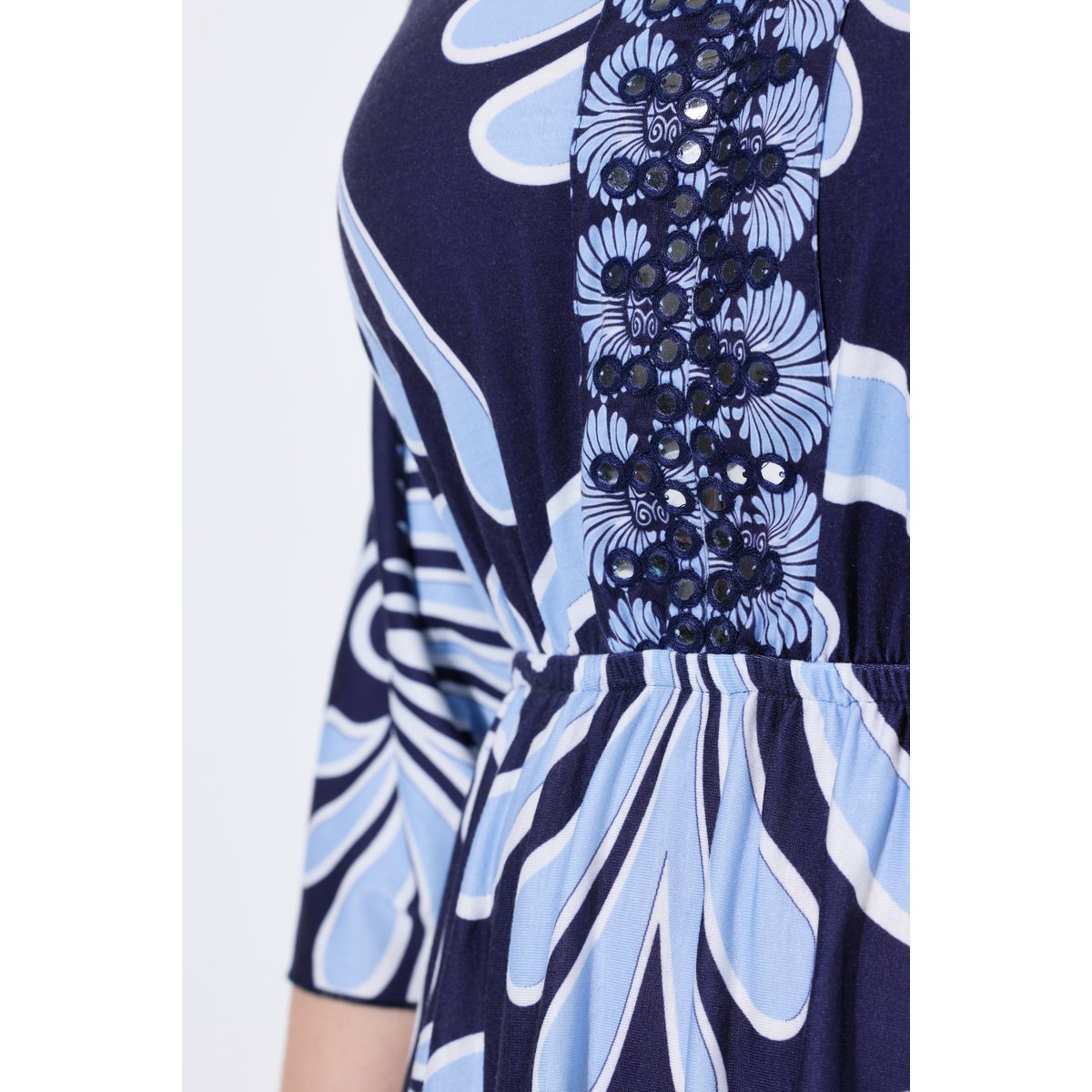 Robe maxi toucher coton marine, ULLA POPKEN