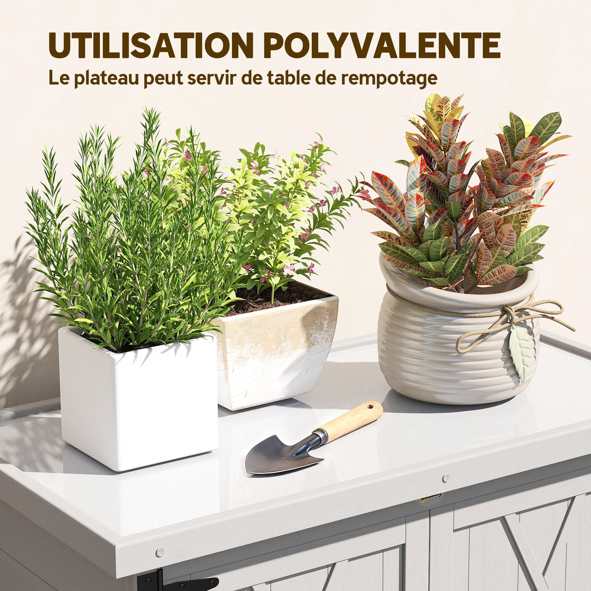 Abri de jardin Bois de sapin Gris gris, OUTSUNNY