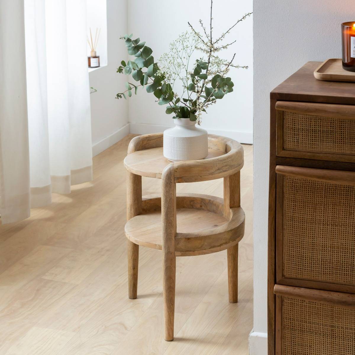 Chevet en bois de manguier ALLYE bois clair, MADE IN MEUBLES
