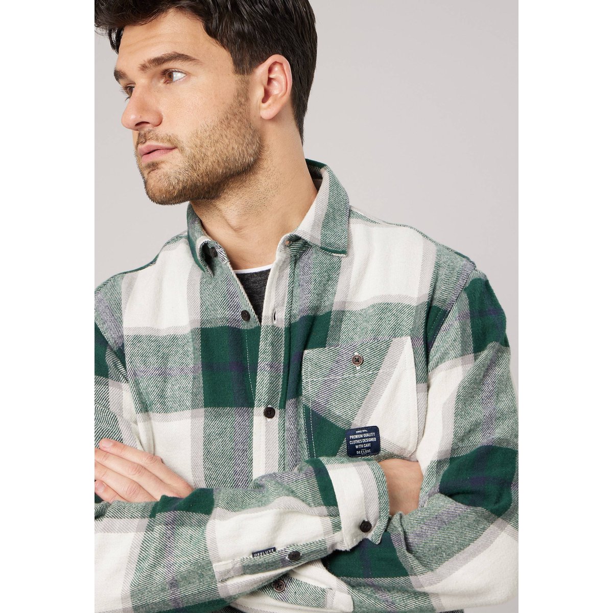 Chemise loose homme en 100% coton flanelle MIKO python, DEELUXE