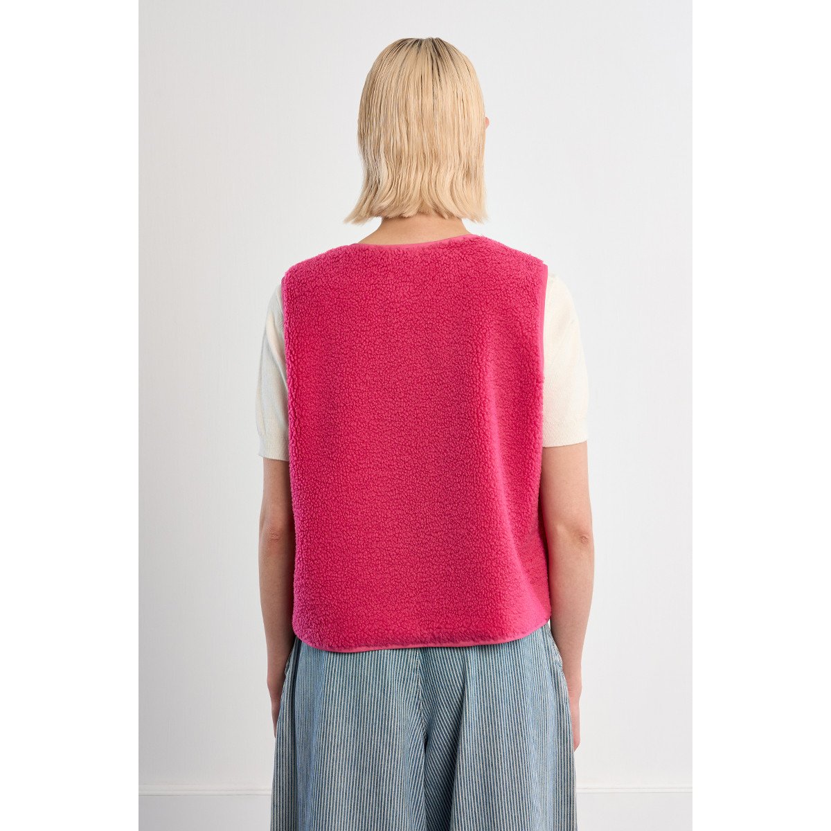 Veste courte sans manches fuchsia, LILI SIDONIO