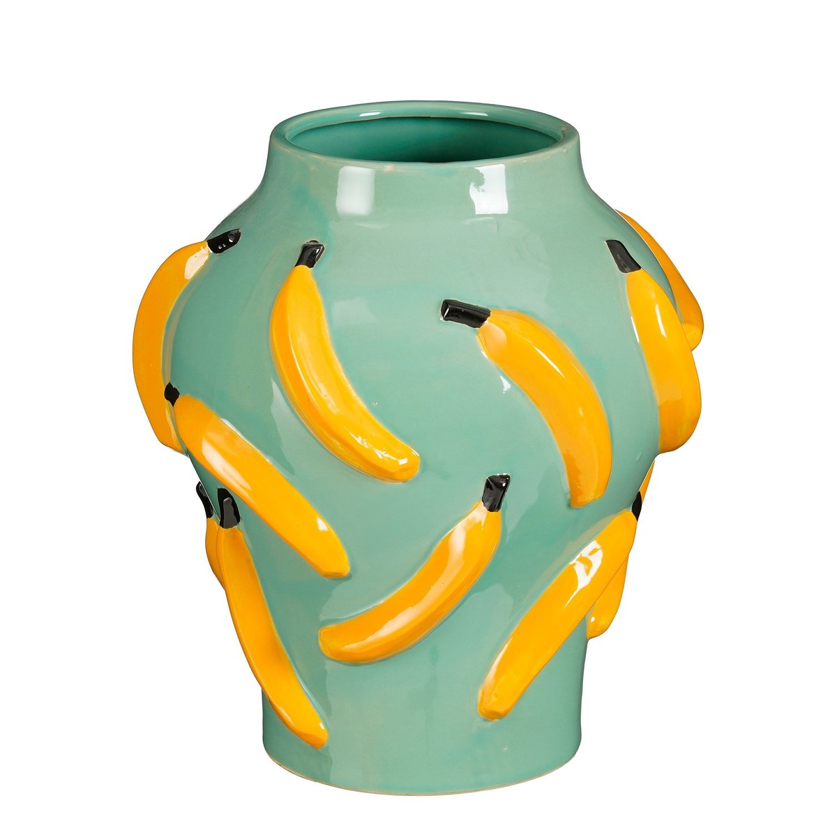 Vase avec motifs de bananes MOZA vert, MICA DECORATIONS