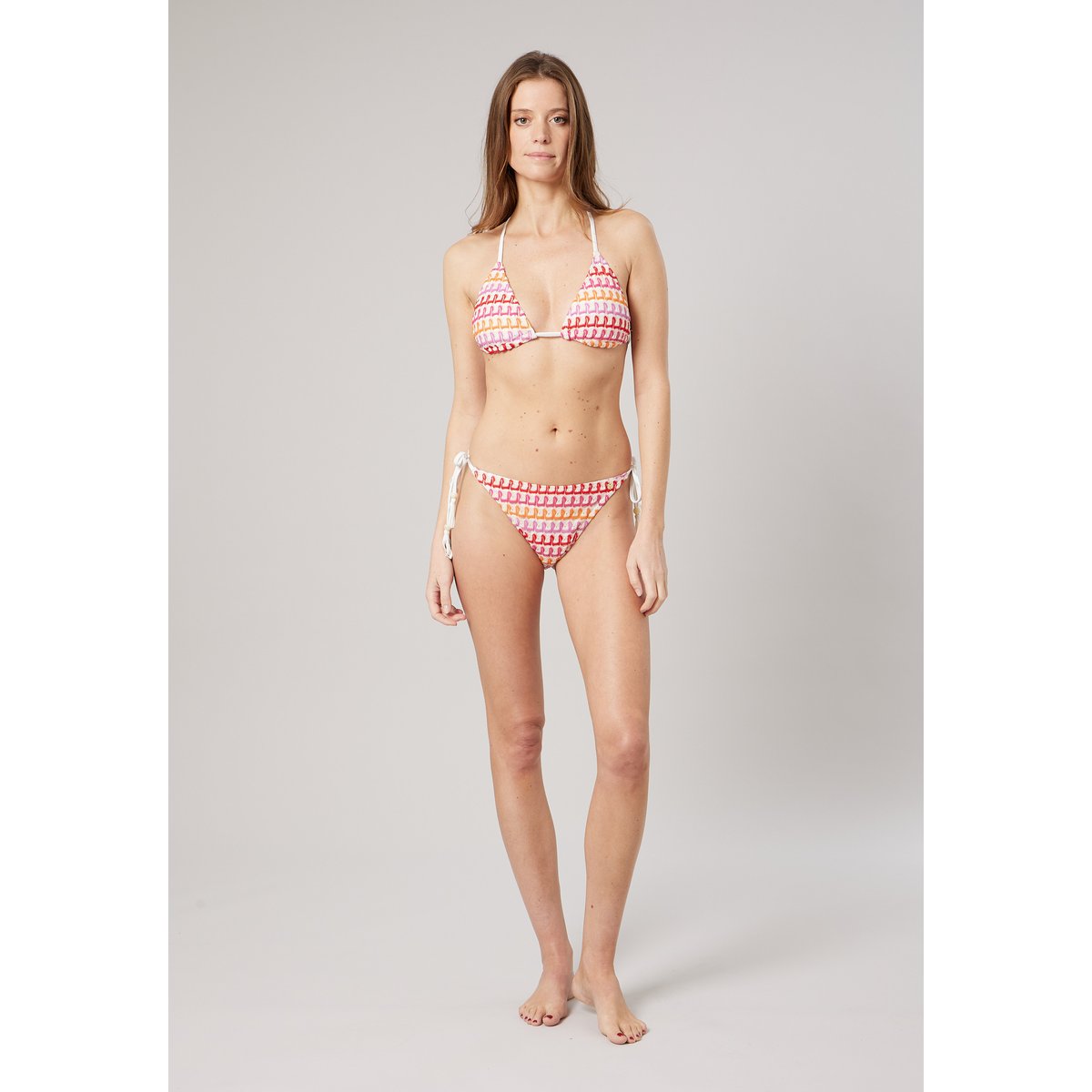 Bikini triangle femme en crochet multicolore  SEALA rose, DEELUXE