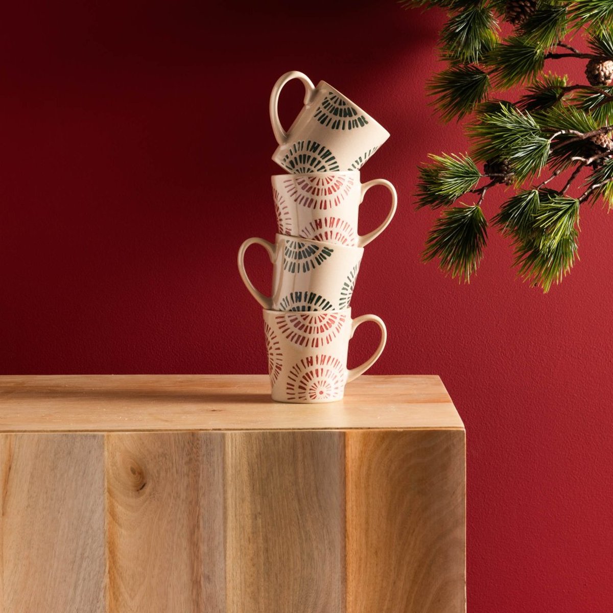 Coffret de 4 mugs Amani 40 cl - AMANI blanc, TABLE PASSION