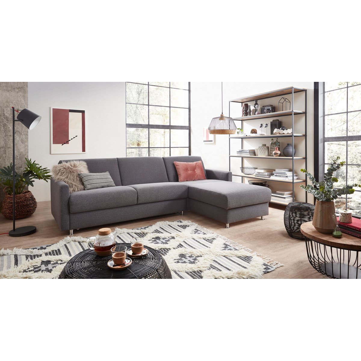Tapis salon tissé main réversible - VINTAGE noir et blanc, TOM TAILOR