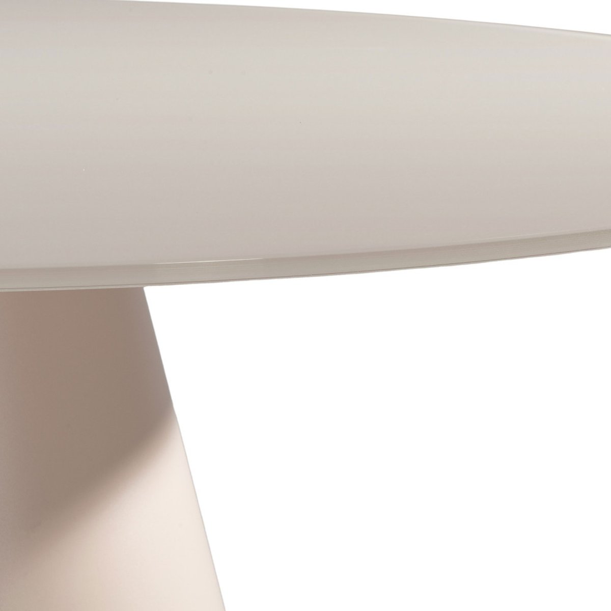 Table à manger 4 personnes ronde en verre trempé et métal 120cm- CELESTE beige, DRAWER