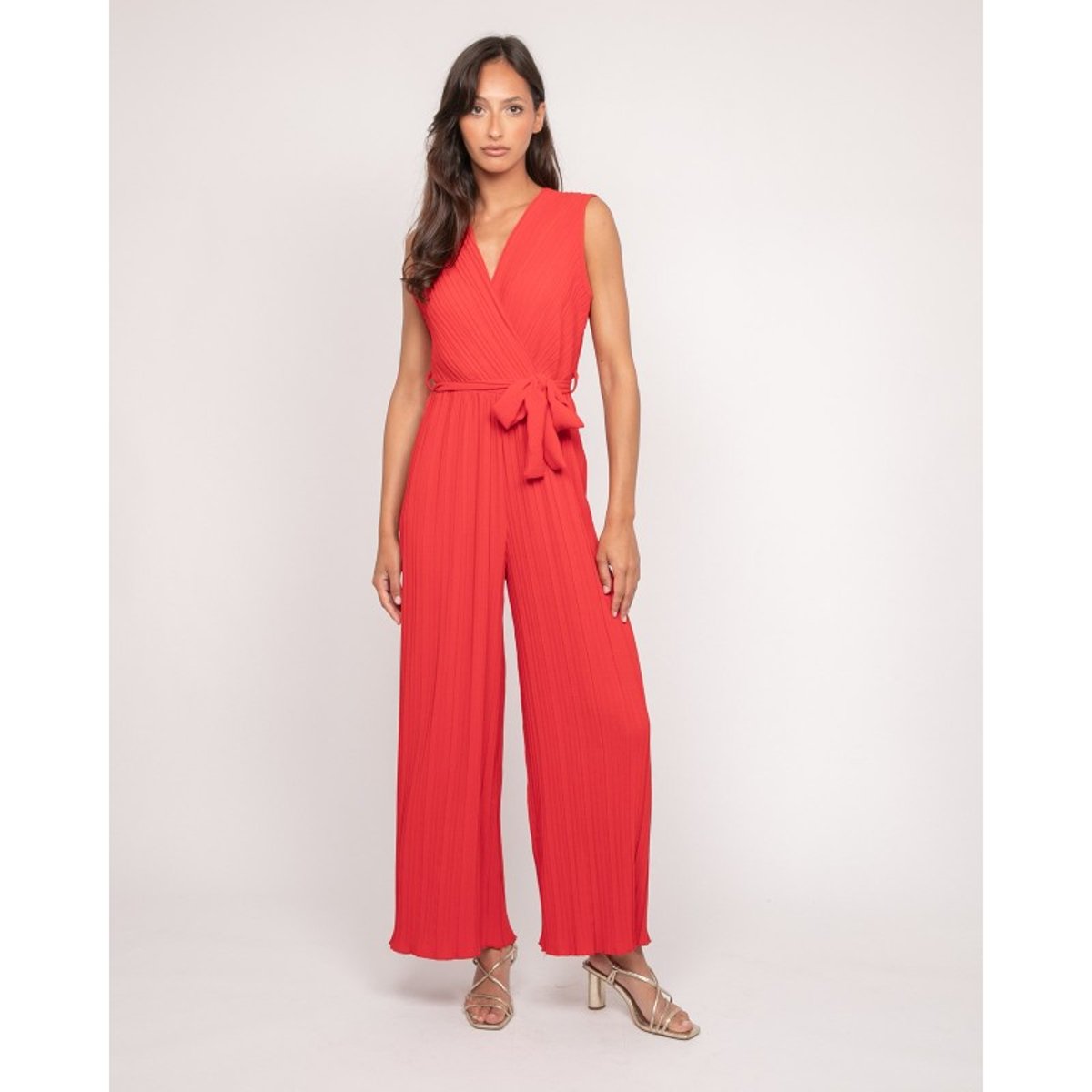 Combinaison Pantalon Plissée Ekia rouge, DONA LISA