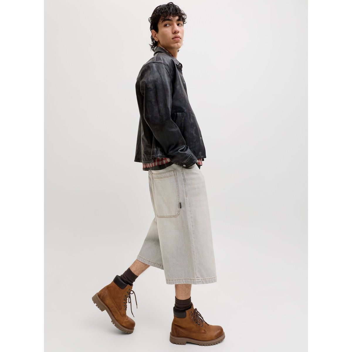 Short Casual grise - grey denim 1, JACK & JONES