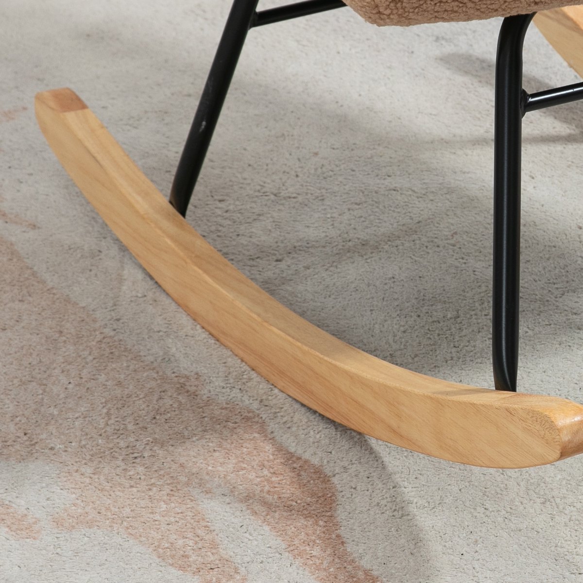 Fauteuil à bascule Revêtement bouclette marron, HOMCOM