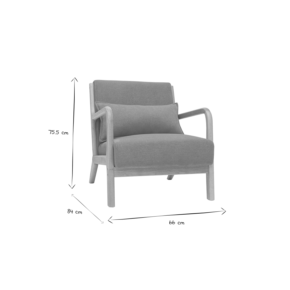 Fauteuil scandinave DERRY jaune, MILIBOO