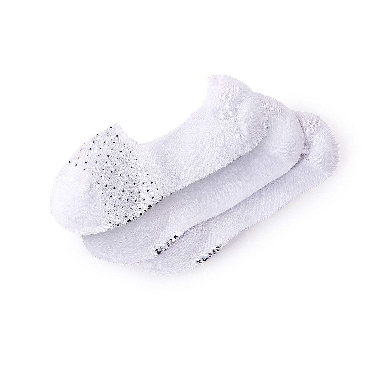 Lot de 3 paires de socquettes invisibles blanc/noir, LA REDOUTE COLLECTIONS