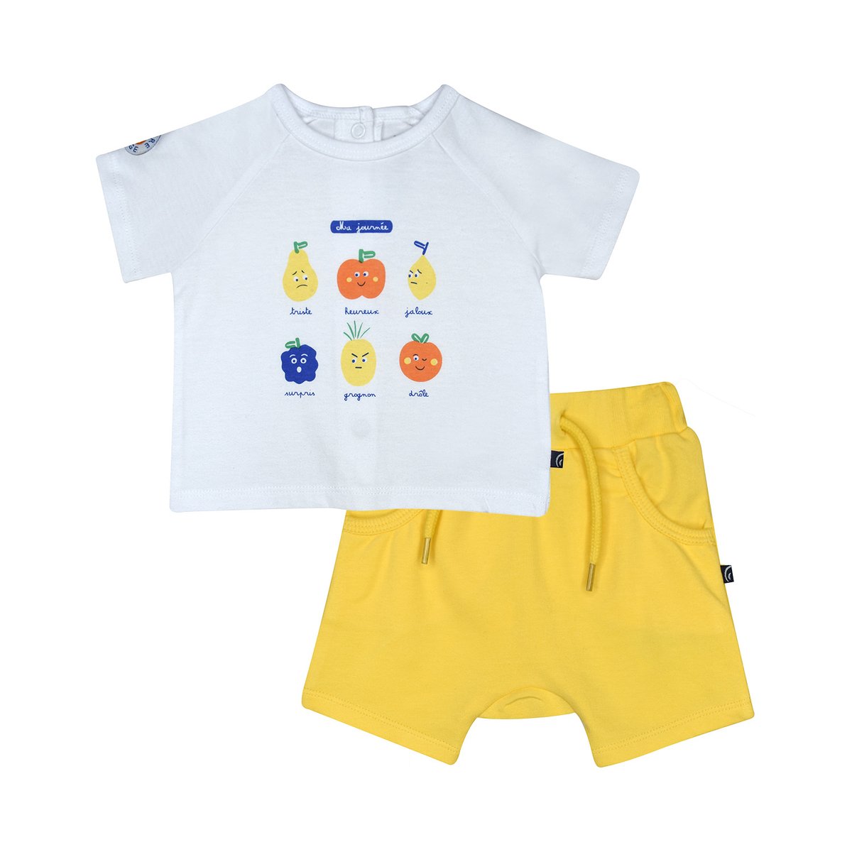 Tshirt short ranko maille manches courtes bebe blanc, SUCRE D'ORGE