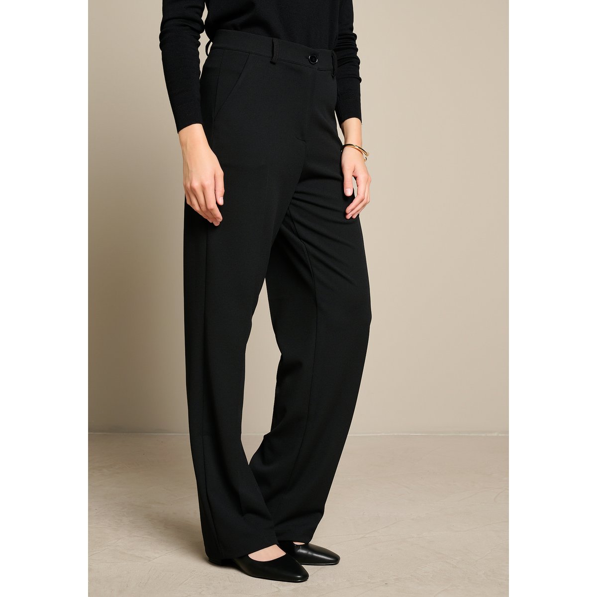 Pantalon tailleur fluide noir, LOLALIZA