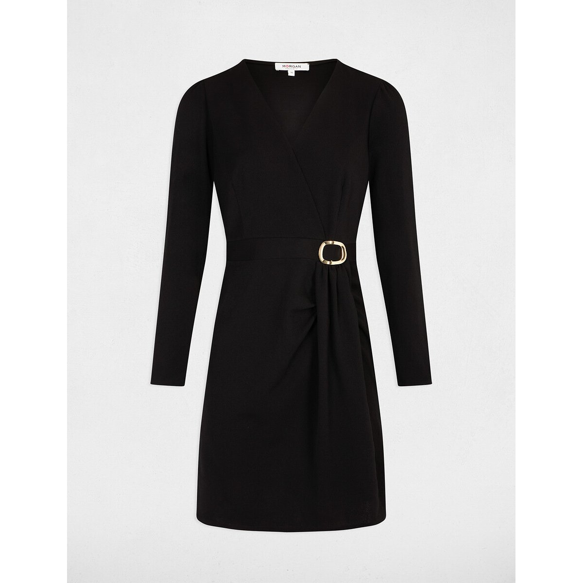 Fitted Draped Mini Dress black, MORGAN