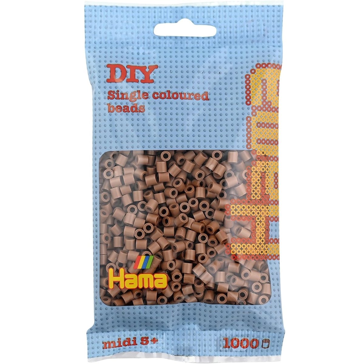 Sachet 1000 perles plastique Midi marron, HAMA