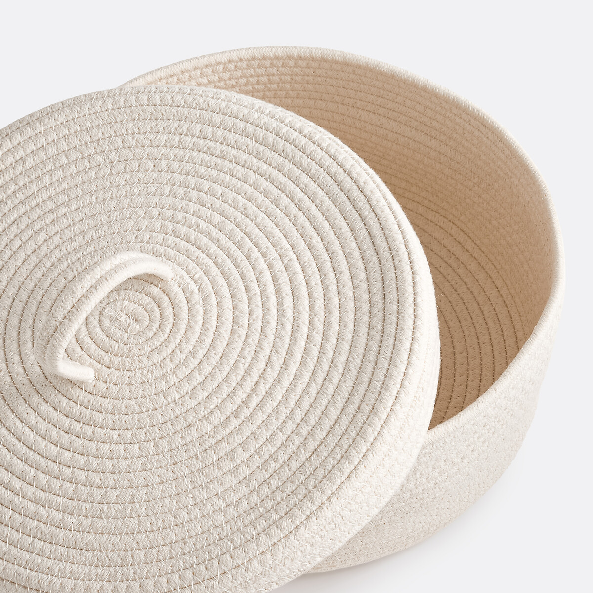Lot de 2 paniers en coton avec couvercle, Kesia blanc écru, LA REDOUTE INTERIEURS