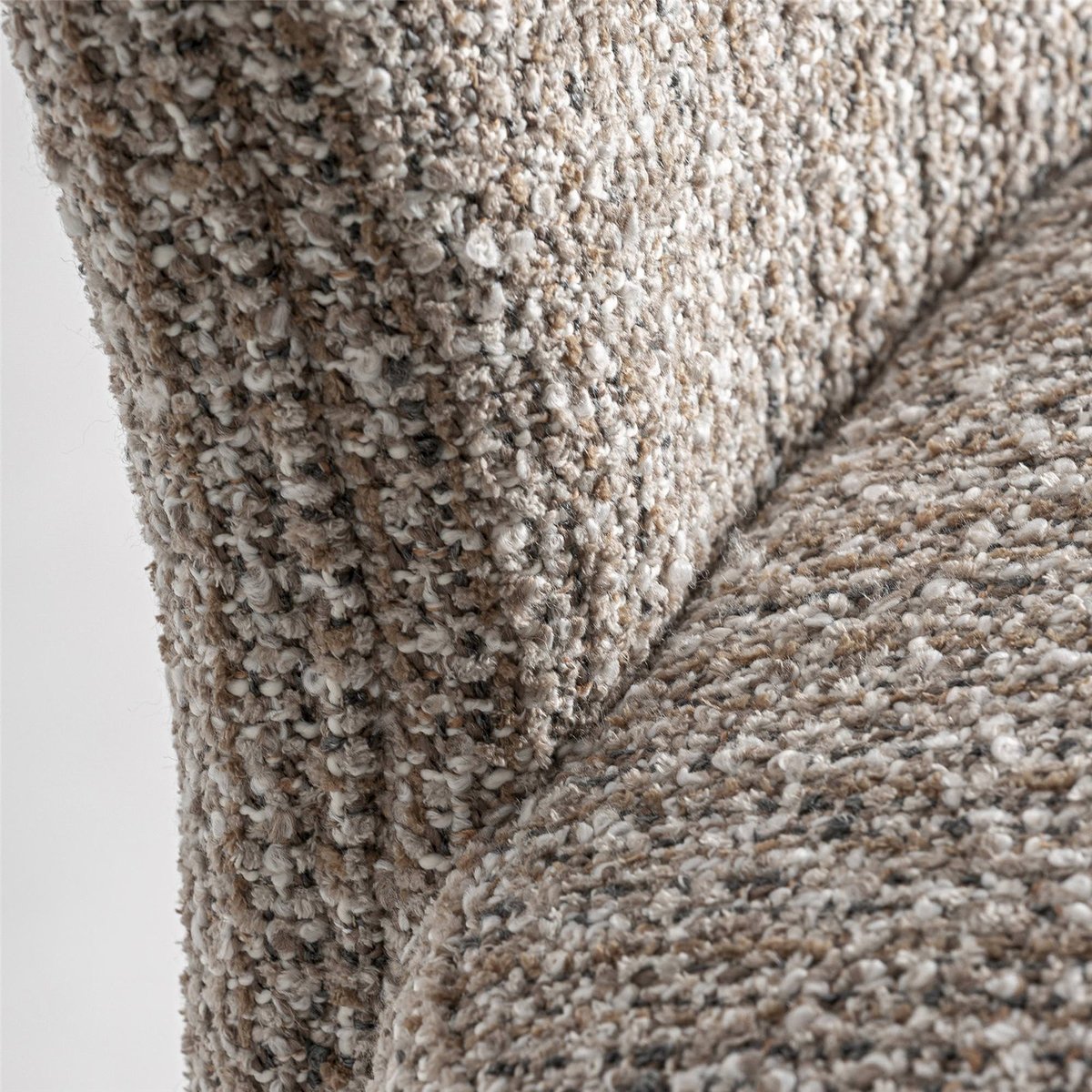 Chaise contemporaine en chenille beige chiné, RECOLLECTION